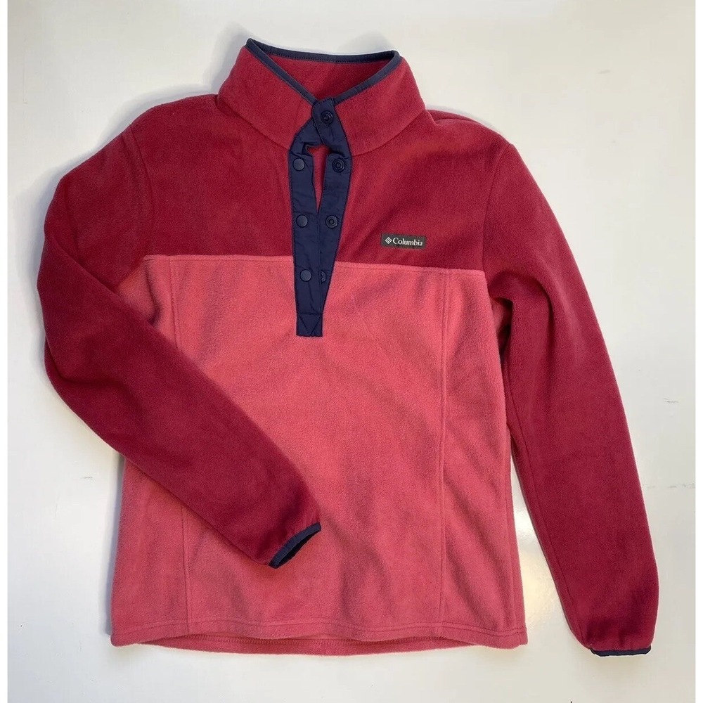 Columbia Three Lakes Pink‎ Half Snap Fleece Pullover Jacket / Women's Medium